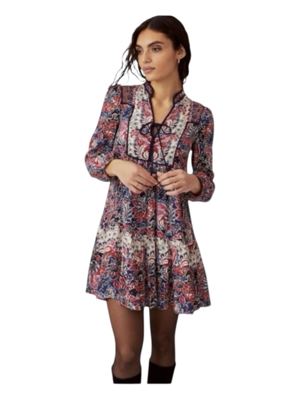 ANTHROPOLOGIE Spliced Tunic/Mini Dress, Long Sleeve, Size M.